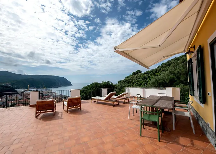 Villa 100b - Ginestra, Ampia Terrazza 120m2 Vista Mare, 3 Da Letto Sestri Levante